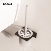 黑色太空铝马桶刷架免打孔厕刷架套装 厕所浴室洁厕刷架卫生间清洁