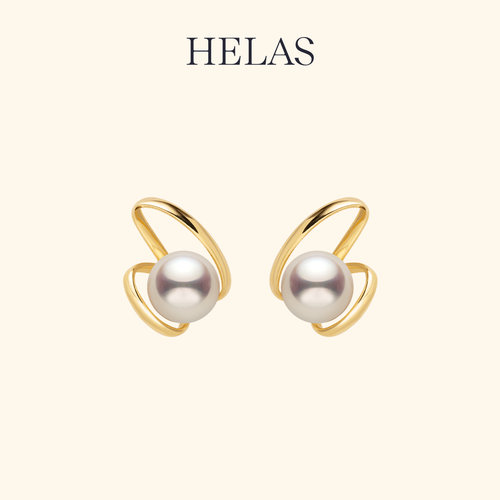 HELAS赫拉淡水珍珠耳钉14K金