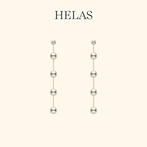 HELAS赫拉淡水珍珠14K金耳坠耳链