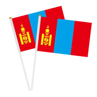 加厚蒙古国旗手摇旗串旗办公桌旗落地旗厅旗会议旗签约旗外国旗万国旗教室广场氛围装饰吊旗户外飘旗广告旗