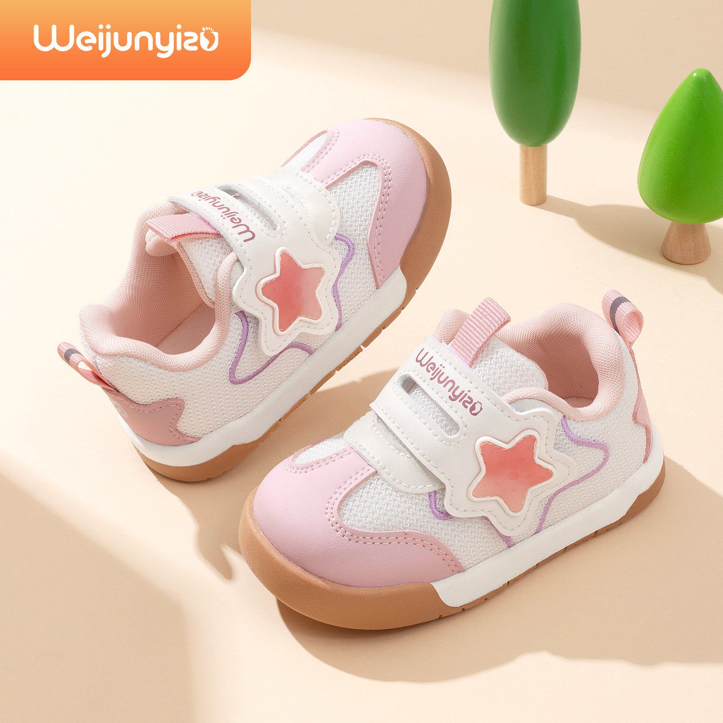炜俊亿足女宝宝学步鞋秋季婴幼儿鞋子软底1一3岁儿童鞋女宝机能鞋