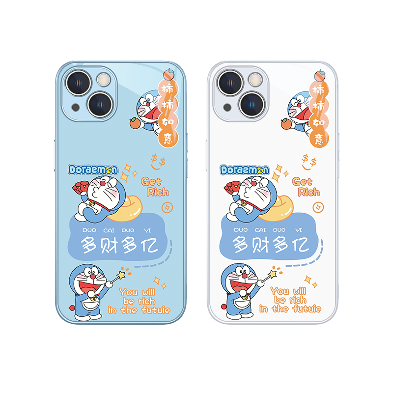 柿柿如意适用苹果17/15pro手机壳iPhone16/13哆啦A梦11promax好运iPhone14/12mini卡