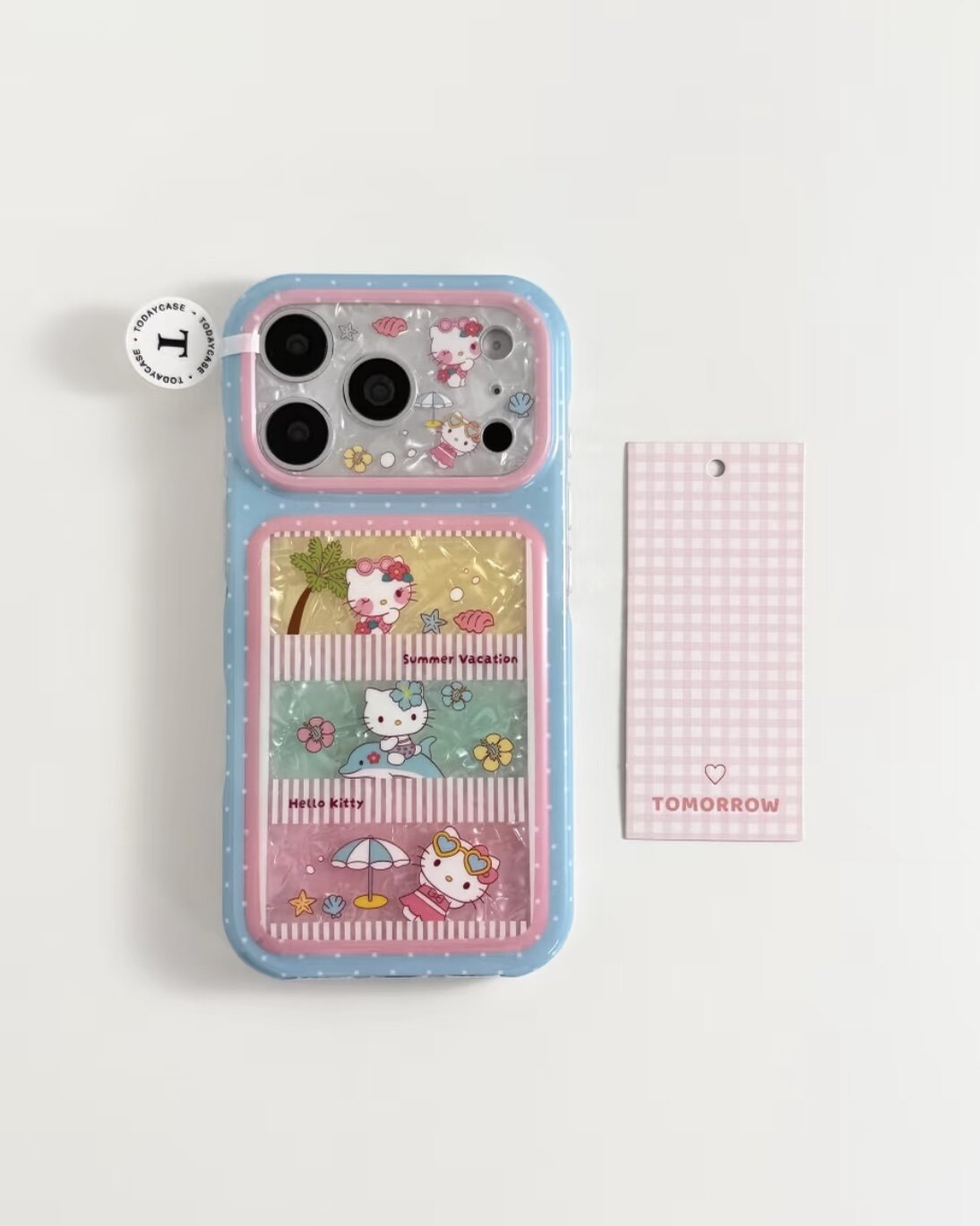新款夏日海边HelloKitty带手链手机壳适用iPhone17ProMax贝壳纹大视窗苹果16 15 卡通少女全包保护壳
