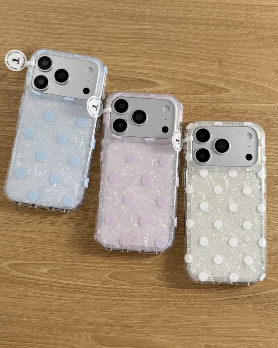 新款简约ins贝壳纹马卡龙波点手机壳适用iPhone17promax蓝白紫三色可选16promax全包防摔15pro软壳