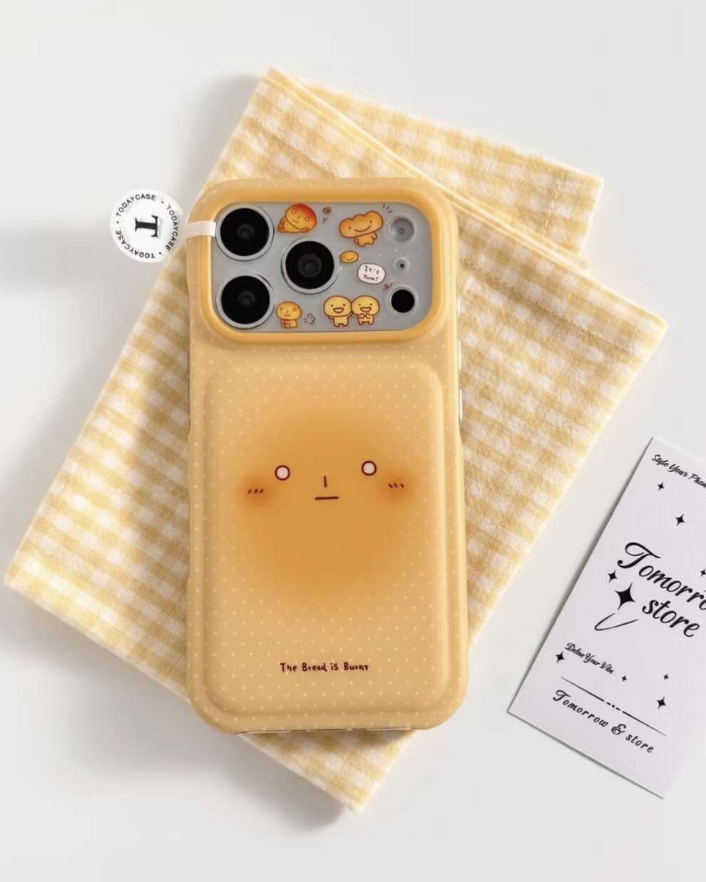 新款趣味奶黄波点吐司面包小人手机壳适用iPhone17promax可爱网红16promax全包防摔15pro磨砂软壳