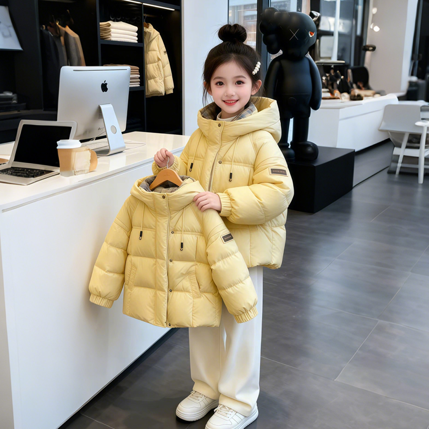 女童秋冬加厚棉衣2025新款洋气冬保暖连帽棉服韩版女孩休闲外套潮,童装/婴儿装/亲子装,棉袄/棉服,淘宝优惠券,粉丝福利购,淘宝优惠卷