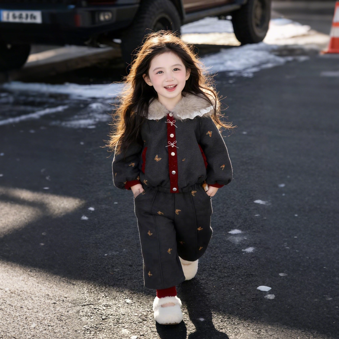 女童加厚套装2025冬季女孩韩版时髦洋气儿童呢子年服外套长裤套装,童装/婴儿装/亲子装,套装,淘宝优惠券,粉丝福利购,淘宝优惠卷