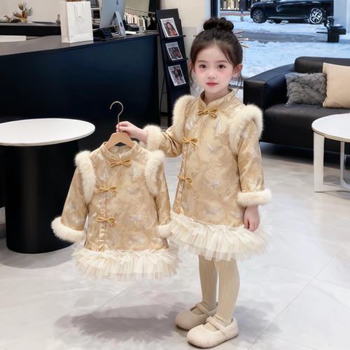 女宝宝加绒加厚汉服拜年装