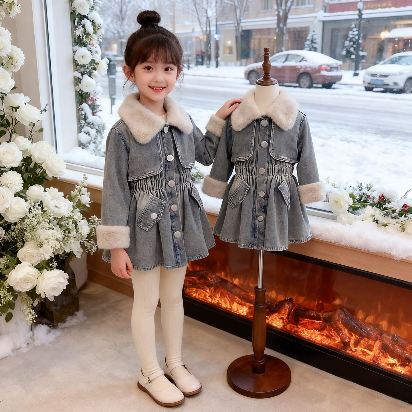 女童冬季牛仔外套2025新款小女孩加厚保暖冬装洋气休闲牛仔外套潮,童装/婴儿装/亲子装,儿童牛仔外套,淘宝优惠券,粉丝福利购,淘宝优惠卷