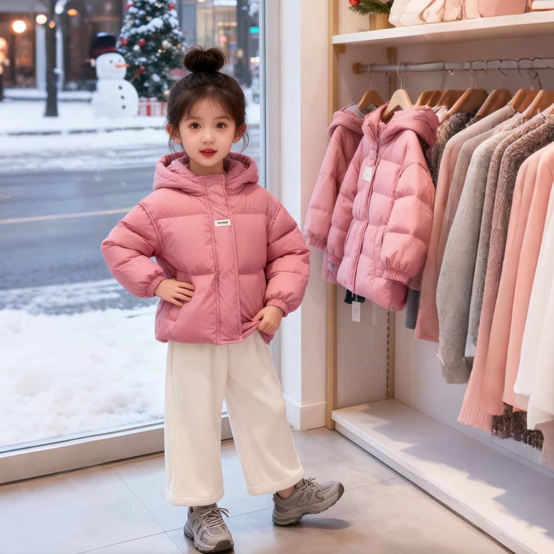 连帽外套女宝宝冬百搭羽绒服