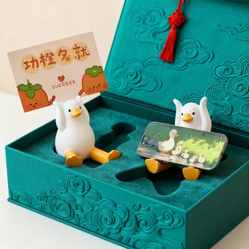 可爱小鸭子桌面摆件收纳架礼物