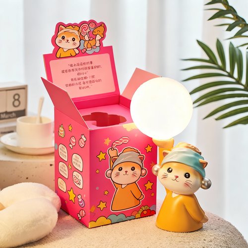 可爱猫咪充电底座桌面摆件收纳