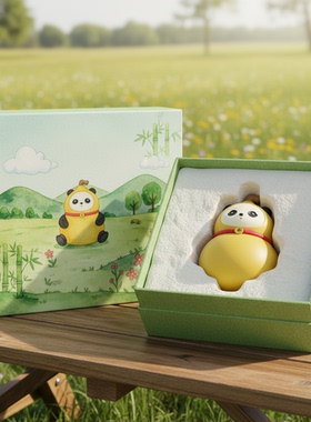 可爱熊猫毛绒包包挂件摆件礼盒装