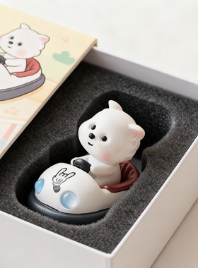 可爱小熊碰碰车桌面公仔摆件