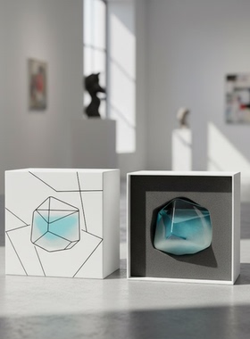 现代简约几何玻璃装饰摆件