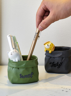 治愈你桌面的Q萌小动物笔筒摆件