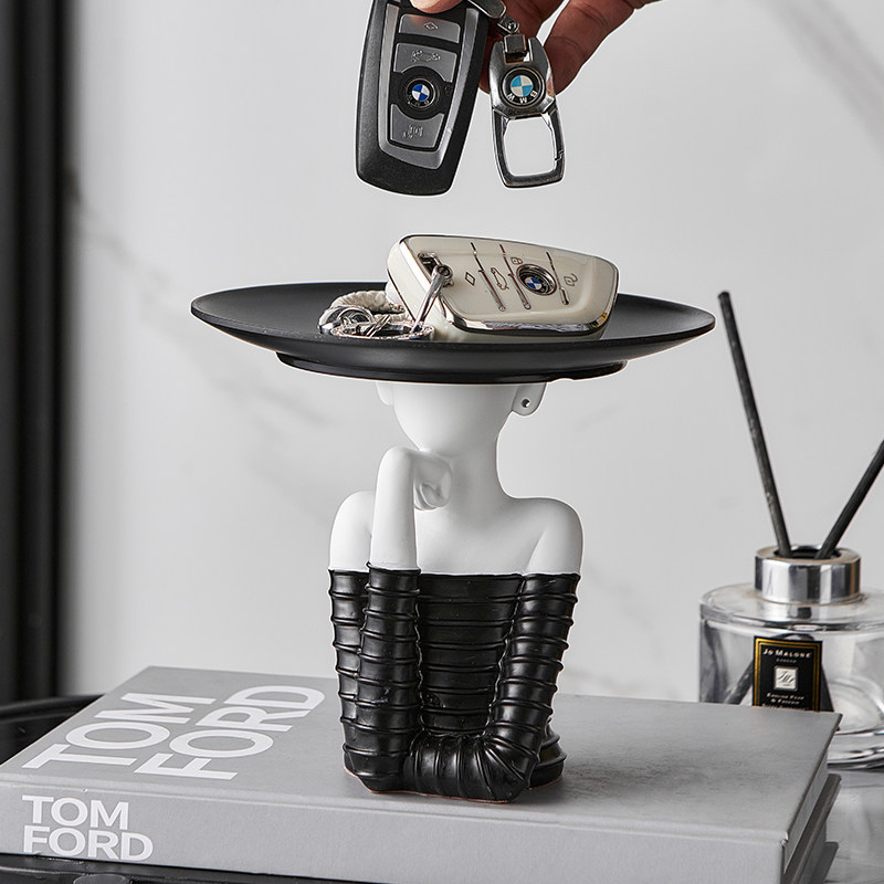 创意现代简约风抽象人物托盘收纳摆件轻奢入户玄关客厅桌面装饰品,家居饰品,装饰摆件,淘宝优惠券,粉丝福利购,淘宝优惠卷