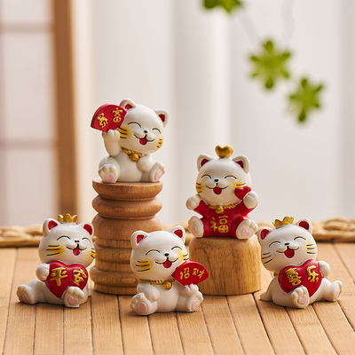 办公室桌面可爱招财猫摆件