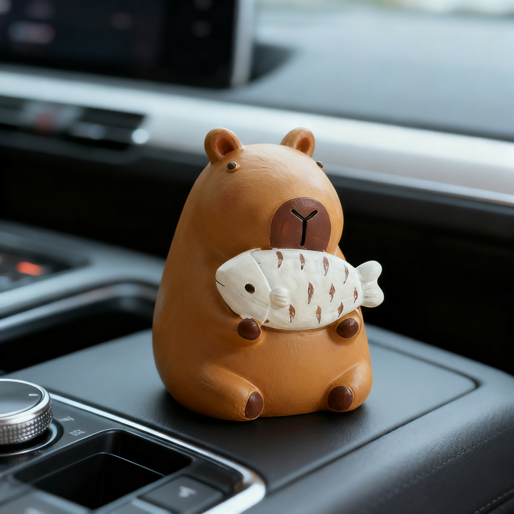 可爱卡皮巴拉车载中控台摆件