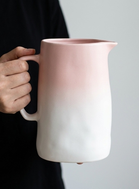 渐变陶瓷大容量咖啡水壶摆件