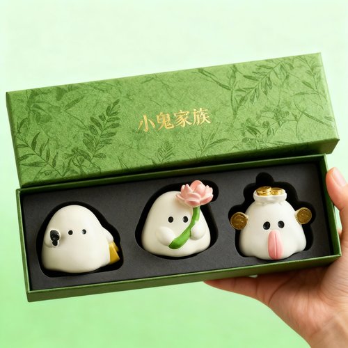 小鬼家族可爱动物摆件3件套礼盒