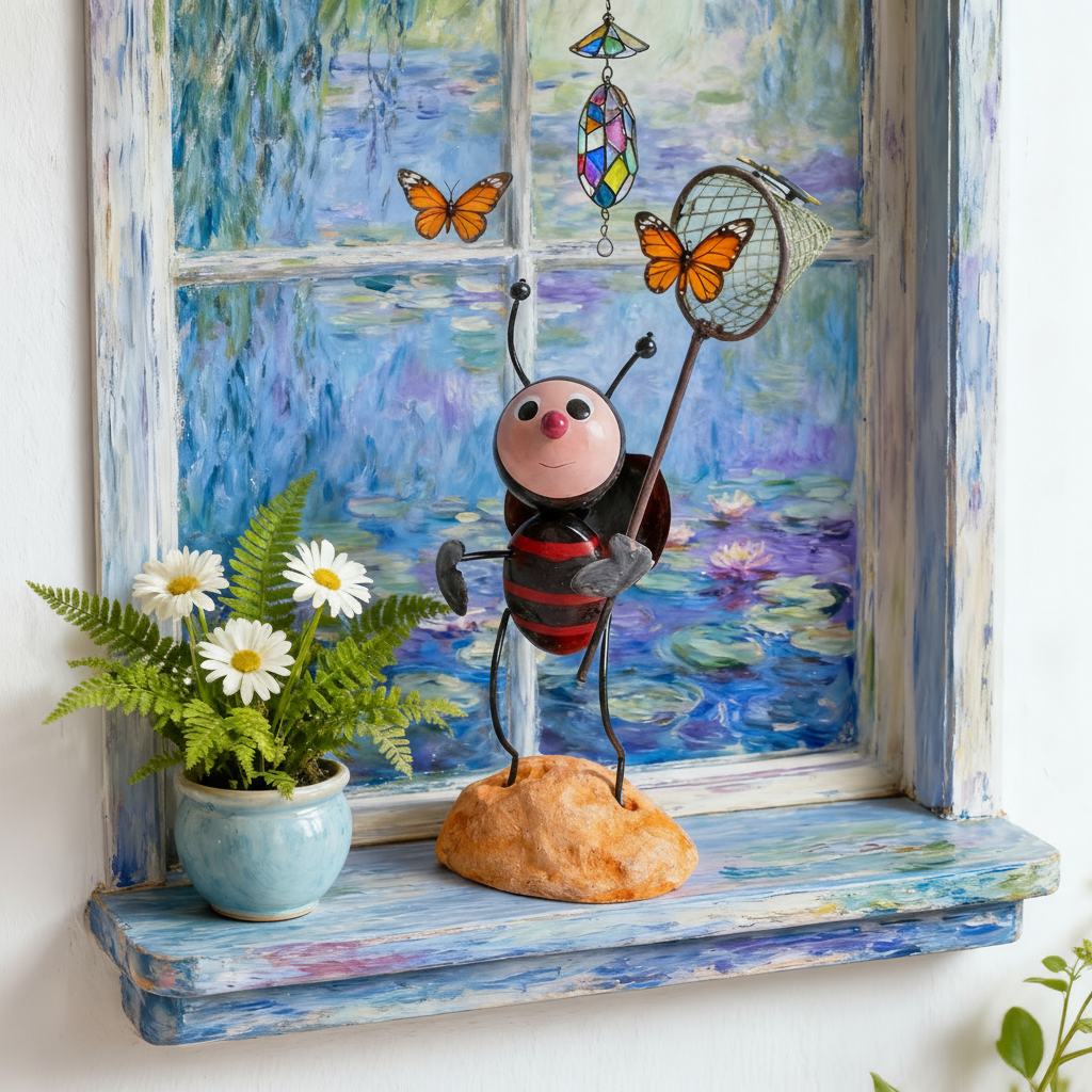 可爱卡通蝴蝶蜜蜂庭院装饰摆件