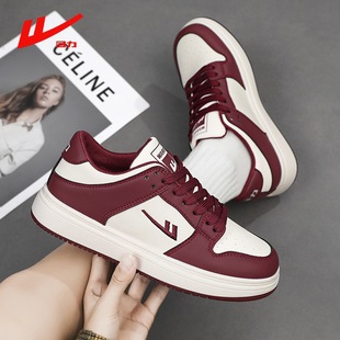回力2025酒红板鞋女士休闲情侣小白鞋时尚女鞋百搭流行男鞋运动鞋