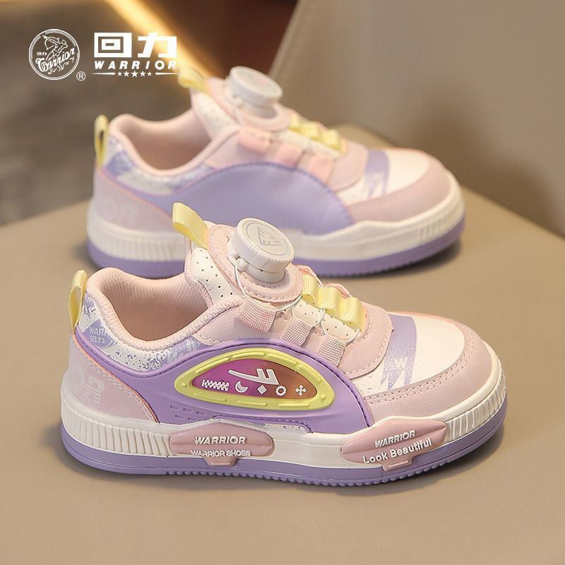 回力儿童鞋子男女童网鞋2025夏季透气网面轻便运动软底旋钮板鞋