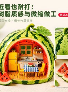 西瓜小屋清凉一夏创意树脂立体浮雕磁吸冰箱贴装饰送朋友小礼品
