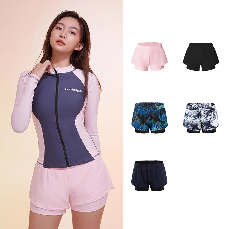 luckyfish女士泳裤防走光带内衬