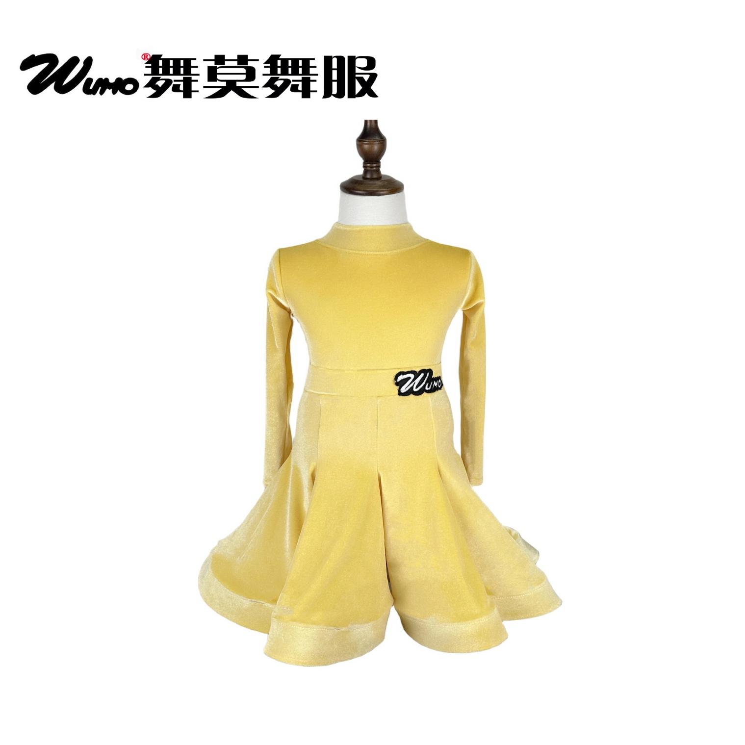 少儿童拉丁舞服装女童练功服比赛舞蹈裙专业表演出女孩秋冬季新款