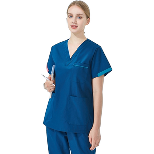 杜蜜岚洗手衣女刷手服手术室医生隔离衣护士服短袖口腔美容工作服