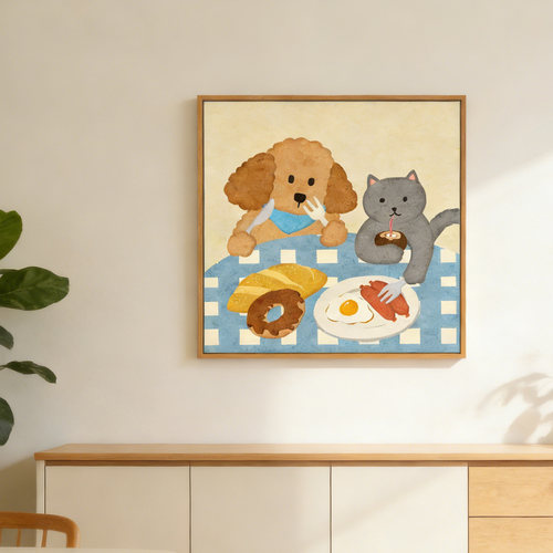 温馨高级多巴胺餐厅咖啡厅装饰画
