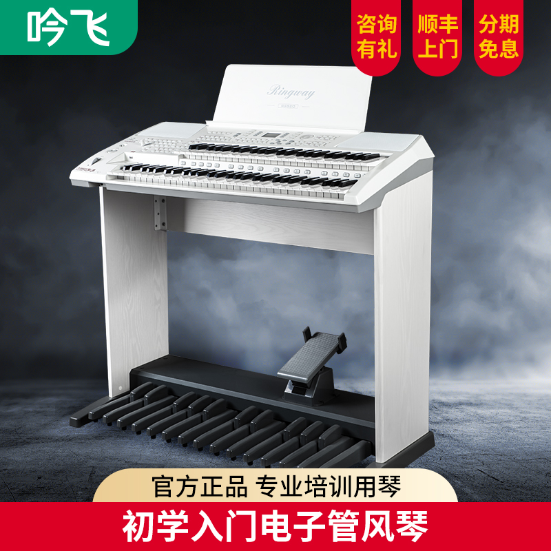 吟飞双排键电子琴 RS520专业家用儿童演奏双键盘便携式电子管风琴