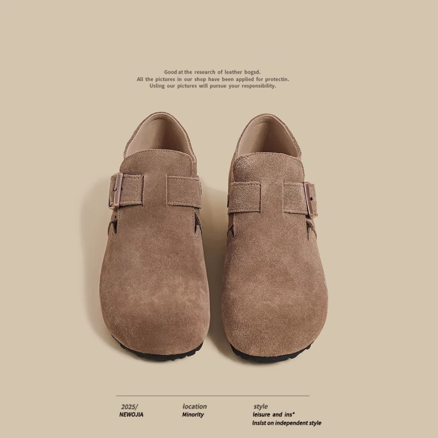 2025秋季新款平底勃肯鞋女棕色绒面超火一字带扣带磨砂全包勃肯鞋,女鞋,勃肯鞋/软木鞋,淘宝优惠券,粉丝福利购,淘宝优惠卷