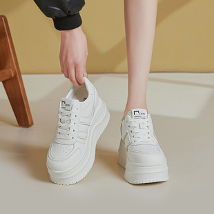 休闲女鞋 87778 厚底内9.5cm小个子百搭时尚 女2026春季 2小白鞋