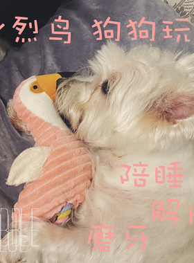 Aduck 超萌 火烈鸟 幼犬磨牙狗狗玩具 可爱毛绒 发声互动解闷