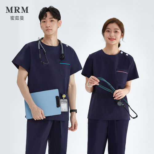 短袖医生工作服圆领手术衣口腔