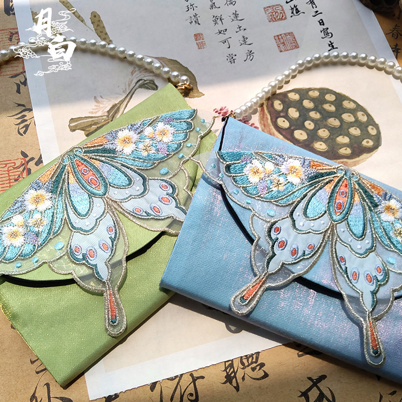 月白 化蝶 古风刺绣三折手帐手账本书衣A5笔记本国风日记本礼物,文具电教/文化用品/商务用品,手帐/日程本/计划本,淘宝优惠券,粉丝福利购,淘宝优惠卷