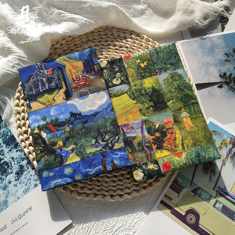 月白 油画 布艺手帐本书衣文艺风日记本手账本书皮文创礼物,文具电教/文化用品/商务用品,手帐/日程本/计划本,淘宝优惠券,粉丝福利购,淘宝优惠卷