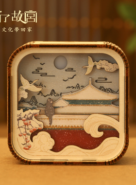 上新了故宫御猫盼雪木制流光小夜灯拍拍灯博物馆摆件朋友生日礼物