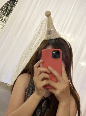 小红书同款拍照网红儿童宝宝生日帽彩纱发箍女孩节日头饰装饰布置