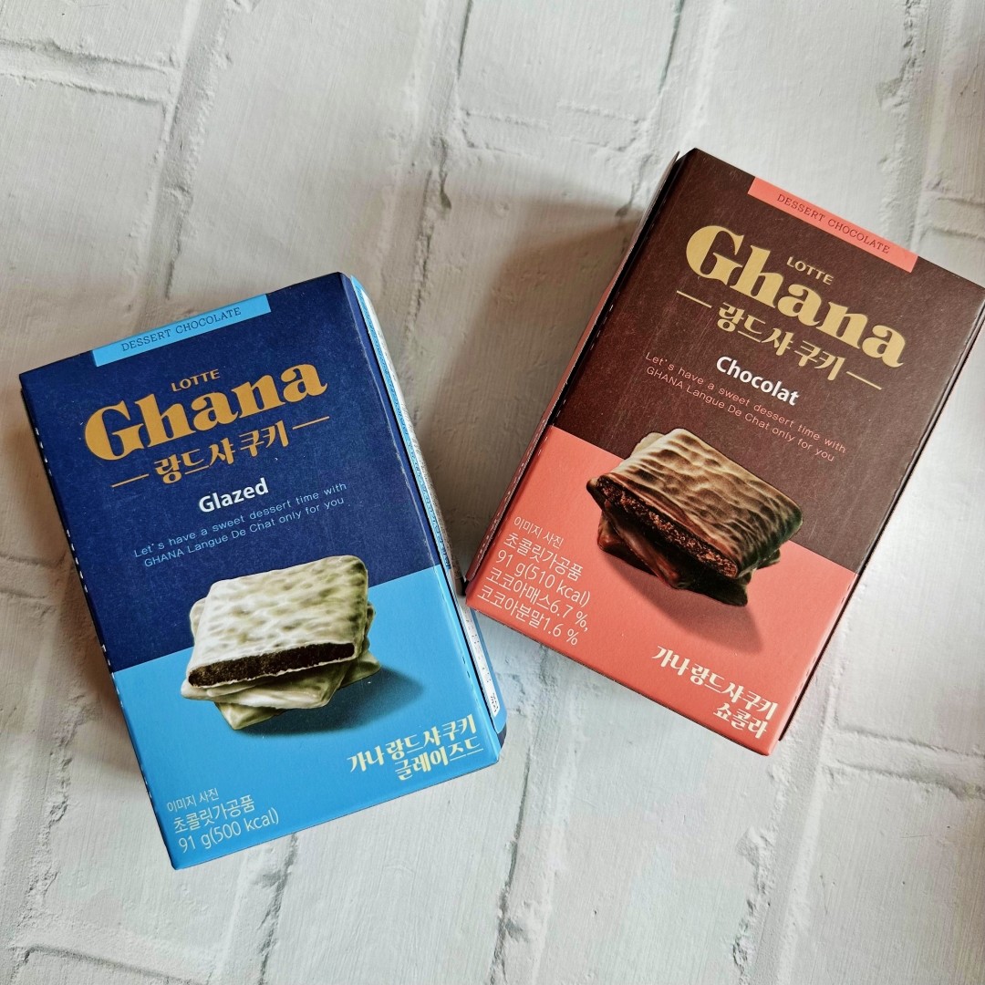 韩国进口乐天加纳ghana黑白巧克力夹心饼干两口味