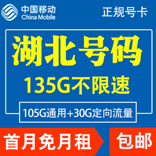 湖北荆州移动手机电话卡4G流量上网卡大王卡低月租套餐国内无漫游