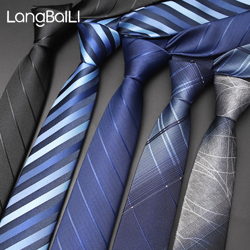 蓝色领带男正装商务拉链式6cm结婚新郎男士手打黑色懒人免打结潮