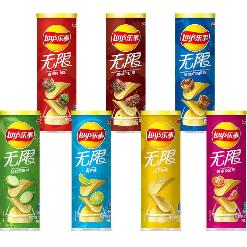 乐事无限薯片104g*8罐百事食品