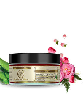 印度进口khadi 玫瑰天竺葵芦荟面部按摩啫喱天然印度阿育吠陀面膜