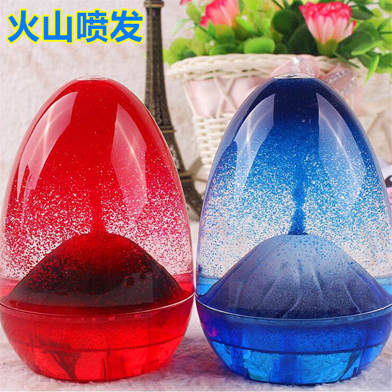 幼儿园科学区角操作材料火山喷发沙漏油漏教具液体油反重力实验