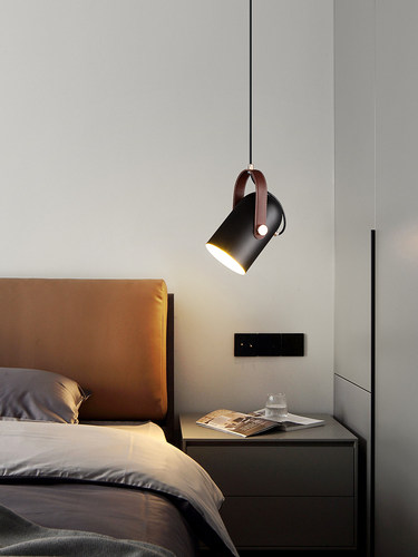 可调角度旋转床头吊灯现代简约吧台餐厅灯新款创意皮带长线小吊灯