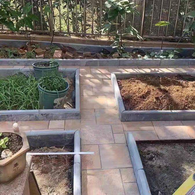 菜园围边石青石板路沿石路边草坪花园地砖户外庭院围栏别墅围边路